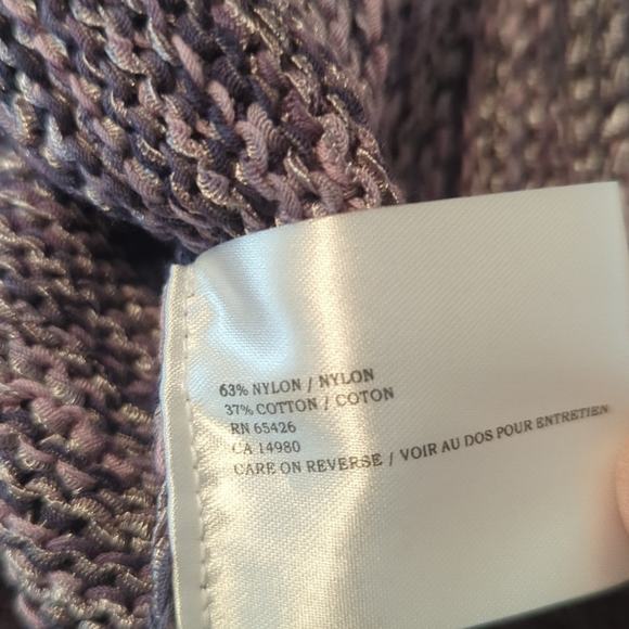 David Brooks Purple Gray Variegated Crew Neck Rolled Hem Sweater Women's Size M - Picture 7 of 8
